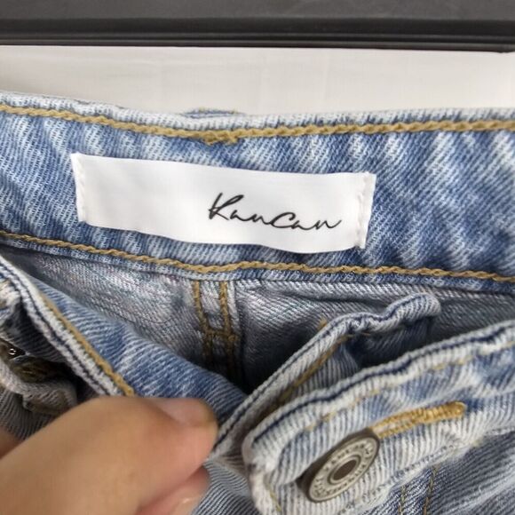 KanCan Women's High Rise Distressed Denim Shorts KC9225L Colored Threads 7/27 - Picture 5 of 10